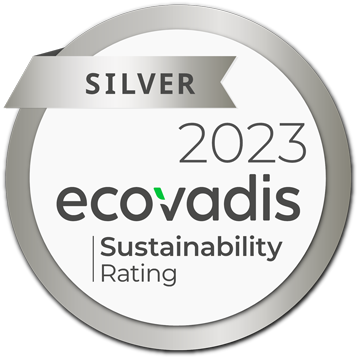 EcoVadis Silver Sustainability Rating 2023 badge recognizing strong environmental, social, and governance performance.