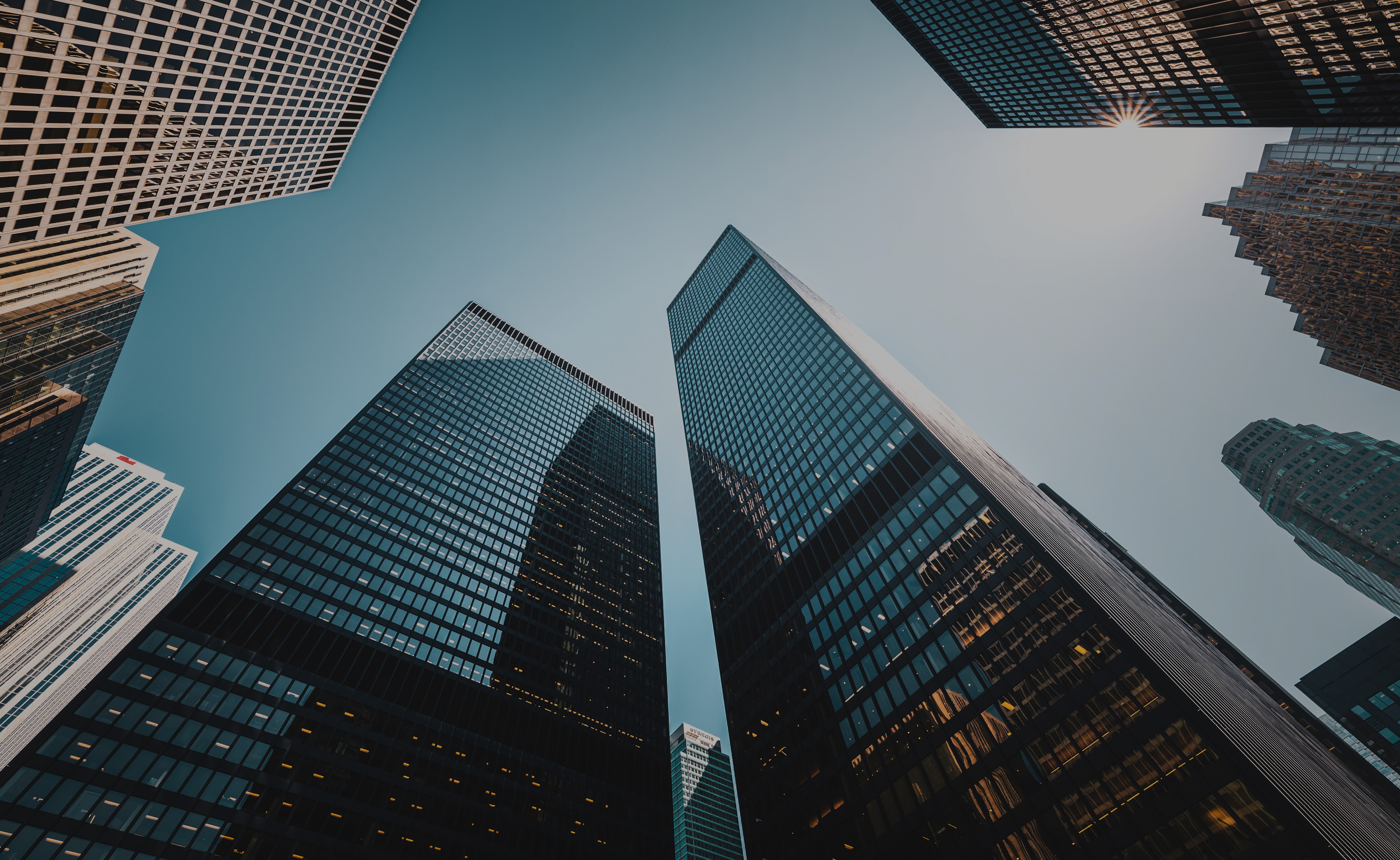Photo of tall office buildings in the financial district