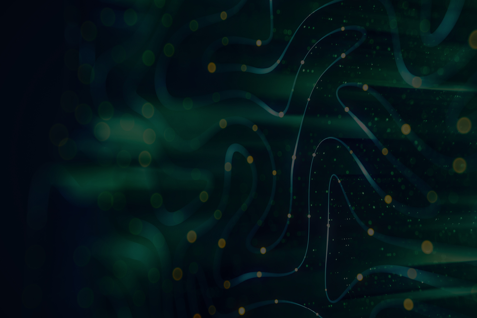 Abstract outline of a human head with flowing data lines and glowing nodes on a dark background.