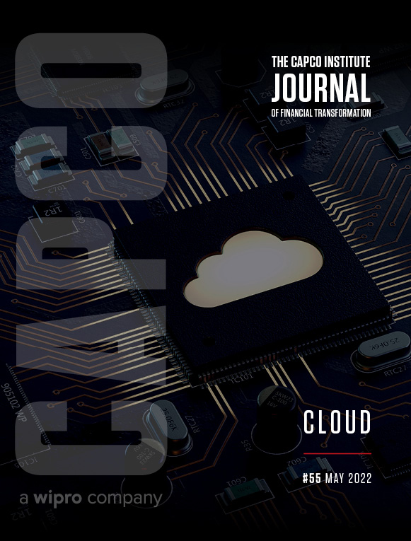 Journal 55 cover with black background and white cloud.