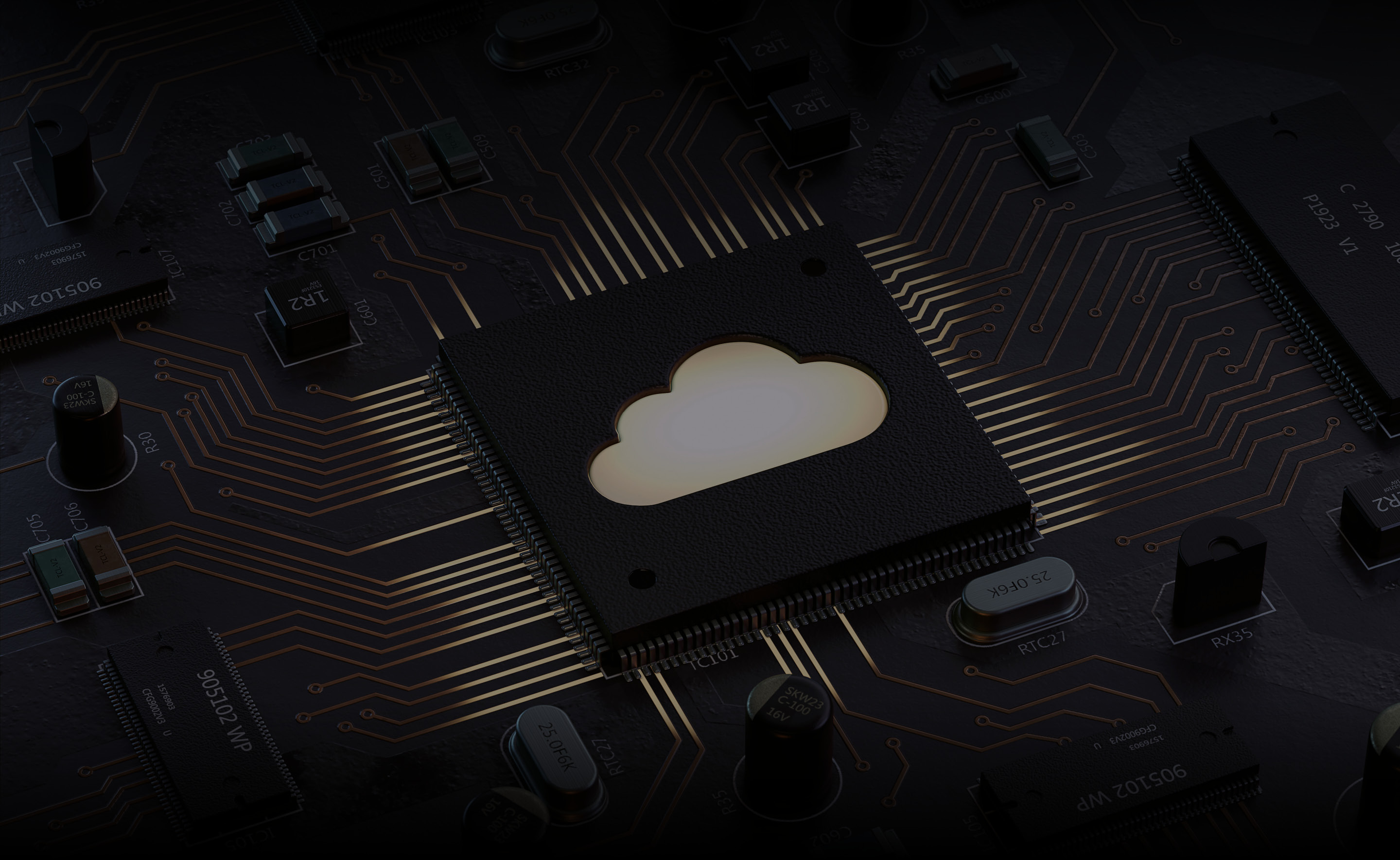 Image of a digital cloud. 