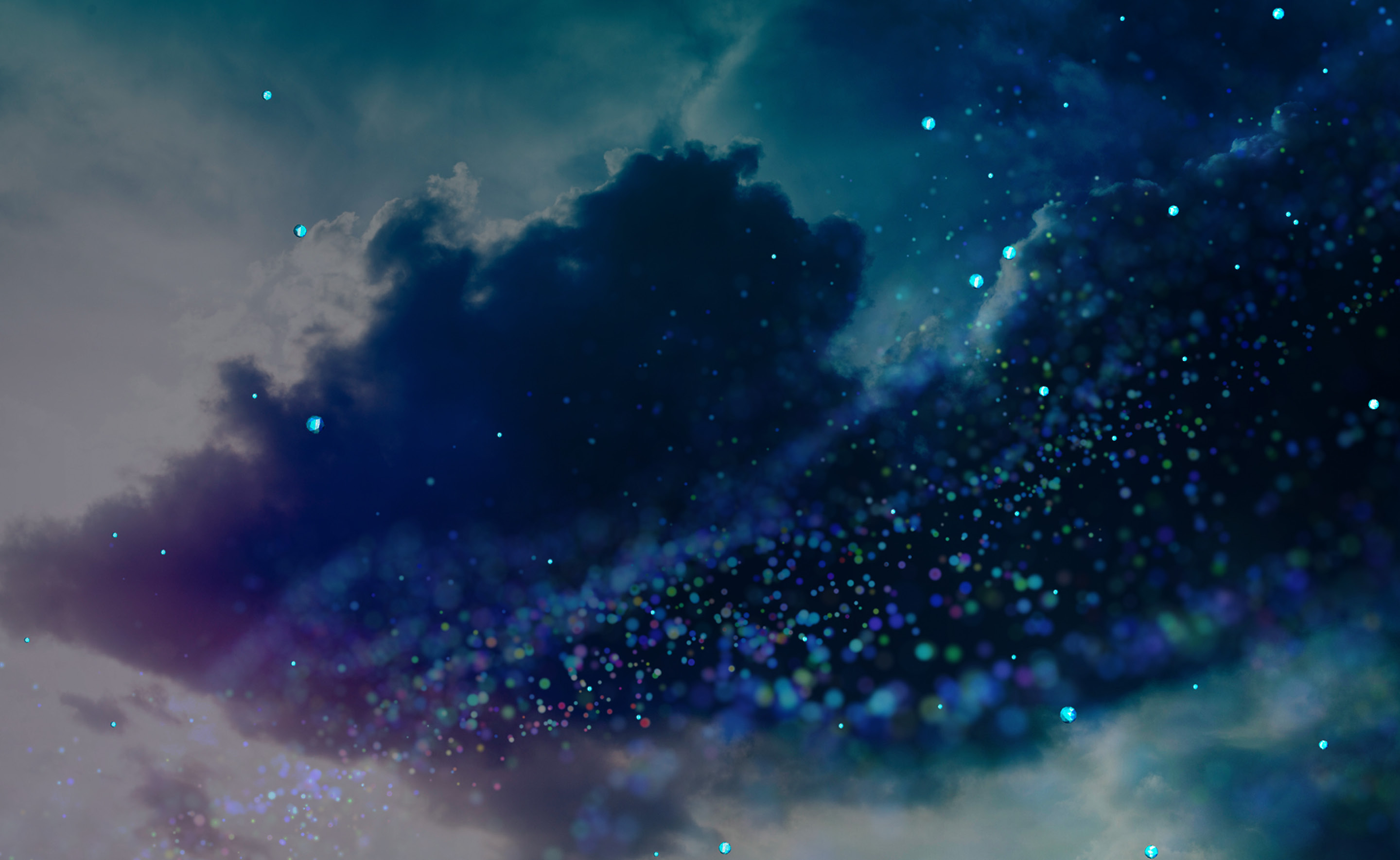Image of blue and purple digitized clouds.